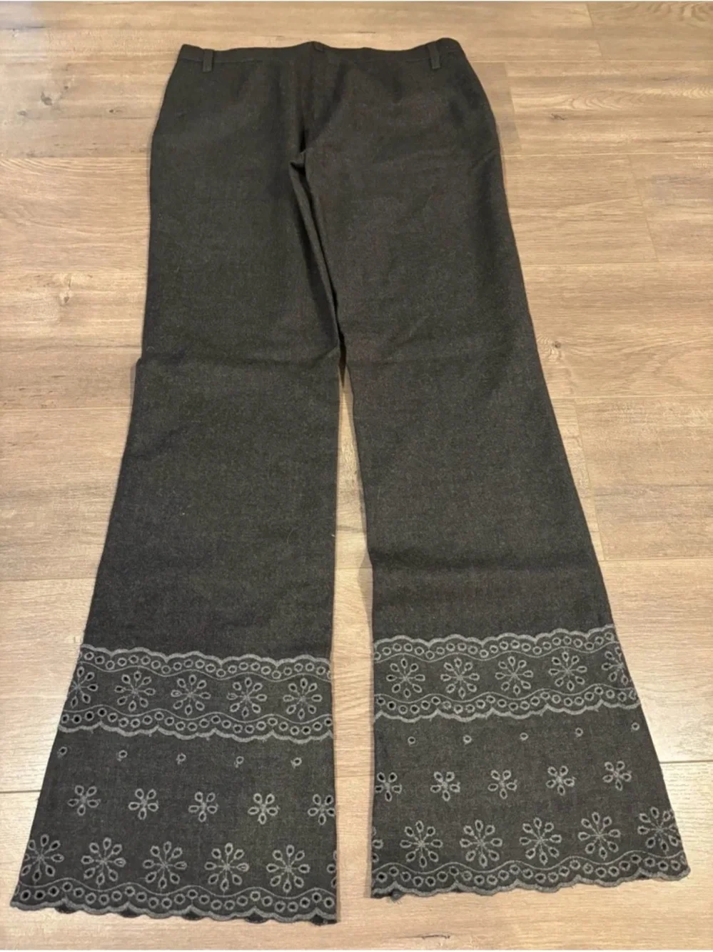 Moschino Dark Gray Wool-Blend Waistband Pants - Picture 2 of 6